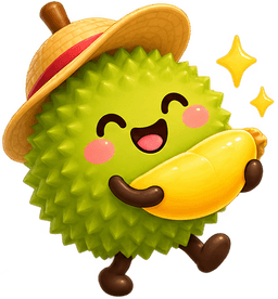 Durian mascot eating
