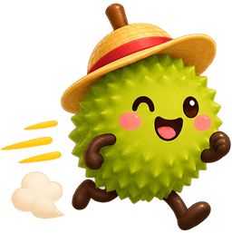 Happy durian mascot running